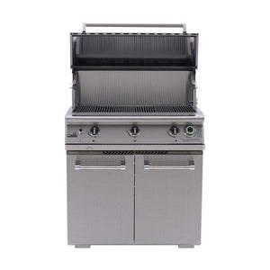 PGS Legacy Pacifica S36T 39-Inch Built-In Gas Grill with Timer with hood open