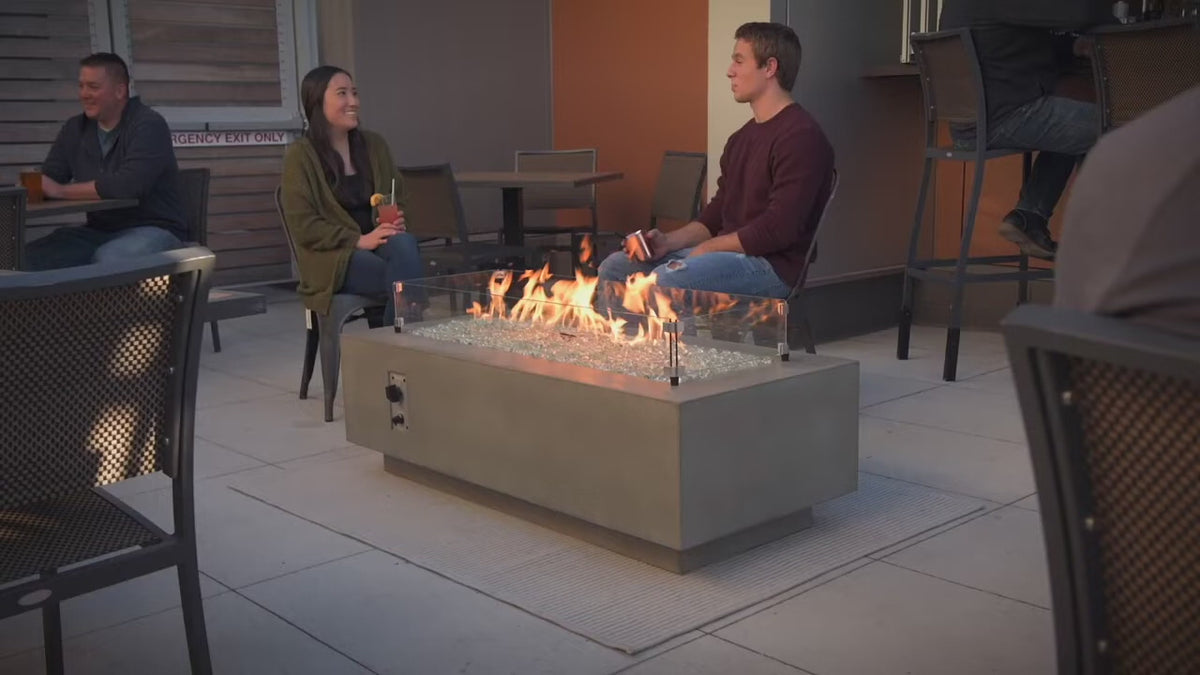 The Outdoor GreatRoom Company Cove Grey Tone Linear Gas Fire Pit Table