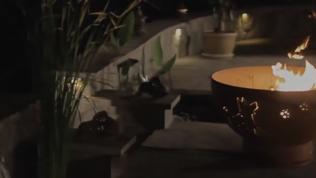 Fire Pit Art Funky Dog Handcrafted Carbon Steel Fire Pit
