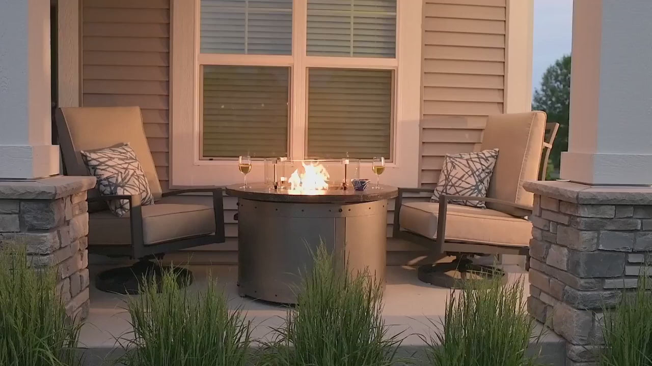 The Outdoor GreatRoom Company Edison Round Gas Fire Pit Table