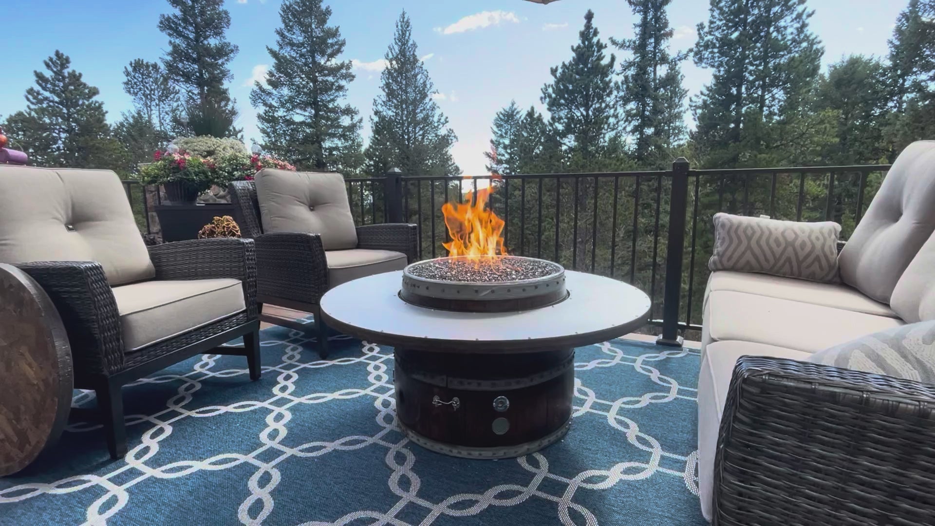 Wine Barrel Dude Coffee Table Gas Fire Pit Video