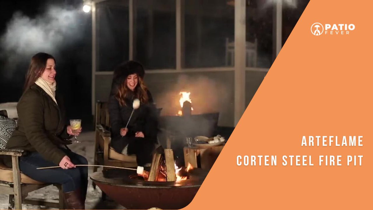 roasting marshmallows on an arteflame fire pit