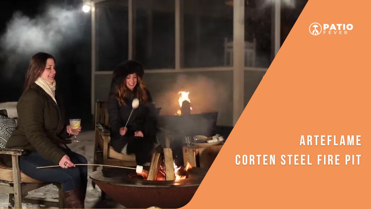 roasting marshmallows on an arteflame fire pit