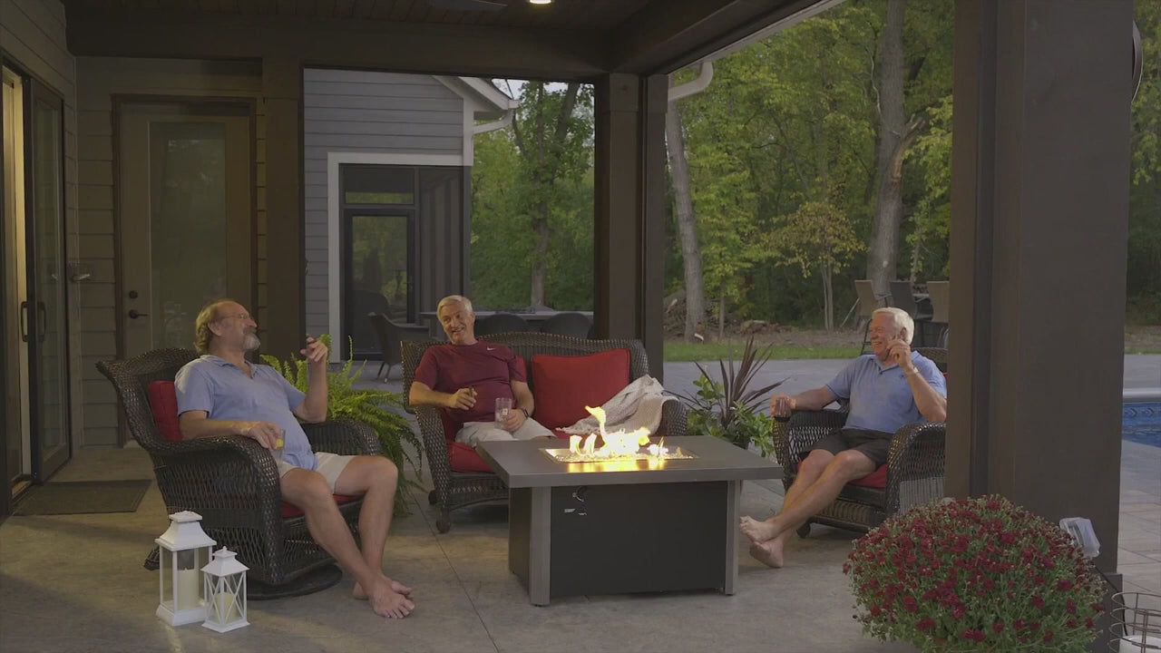 The Outdoor GreatRoom Company Caden Rectangular Gas Fire Pit Table