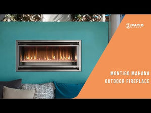 Montigo Mahana Ventless Outdoor Gas Fireplace with glacier beads