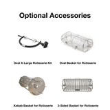 Primo Oval Ceramic Kamado Grill Optional Rotisserie Kit and Accessories