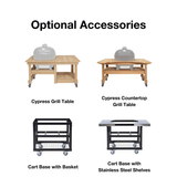 Primo Oval Ceramic Kamado Grill Optional Grill Table and Cart