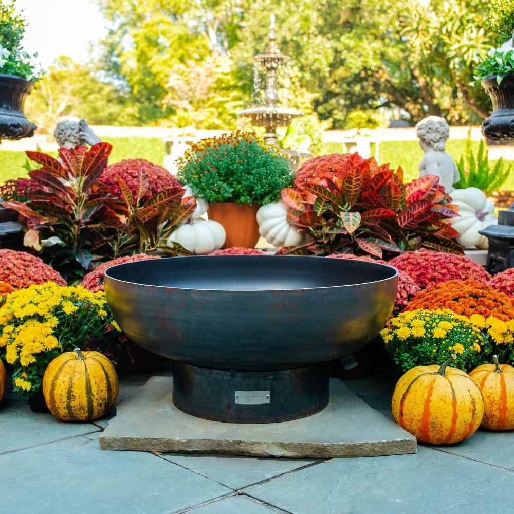 seasons fire pits elliptical steel fire pit during thanksgiving