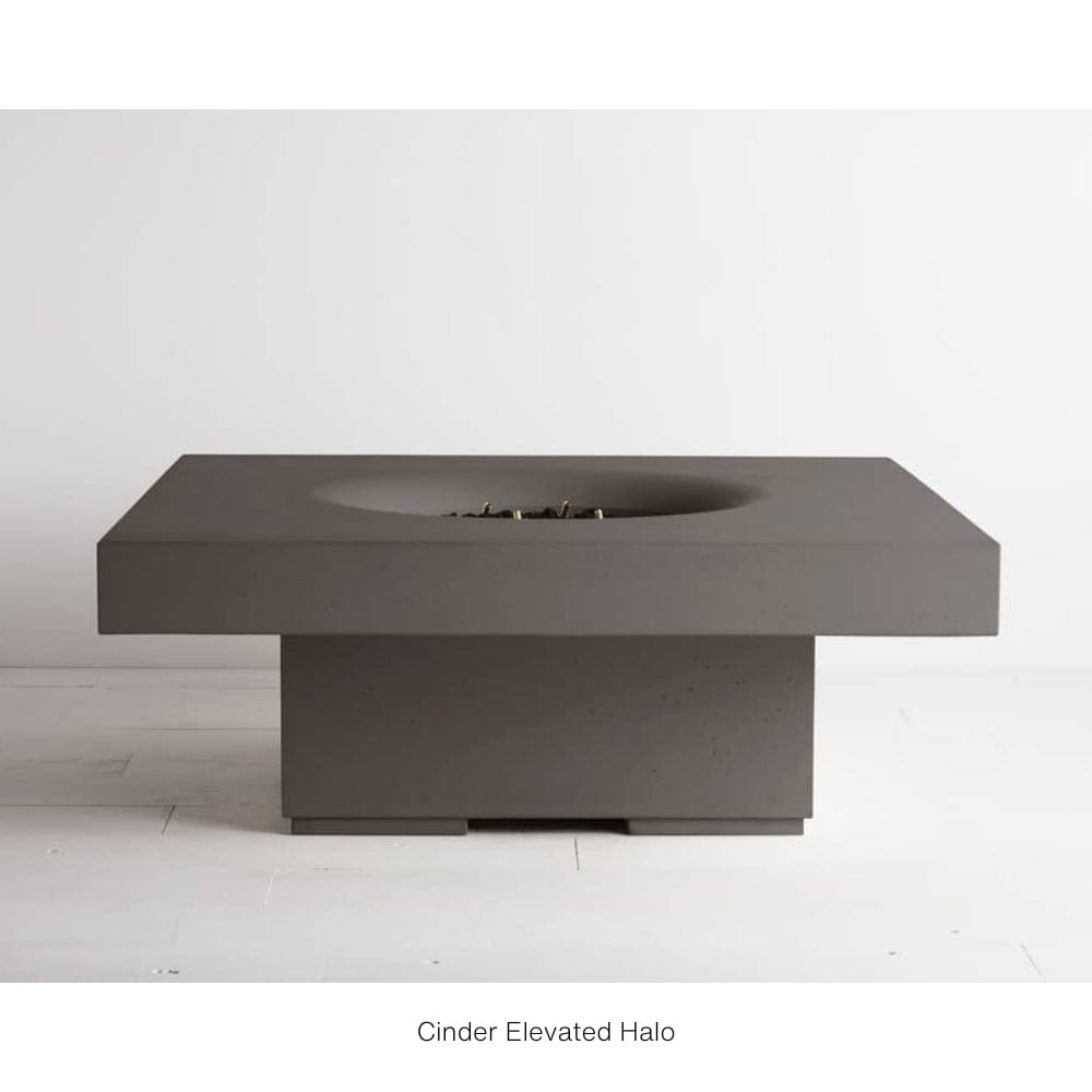 Solus Elevated Halo 36-Inch Square Gas Fire Pit in cinder
