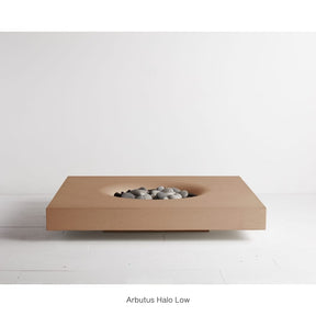 Solus Halo Low Square Concrete Gas Fire Pit in Arbutus
