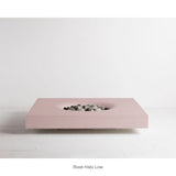 Solus Halo Low Square Concrete Gas Fire Pit in Rose