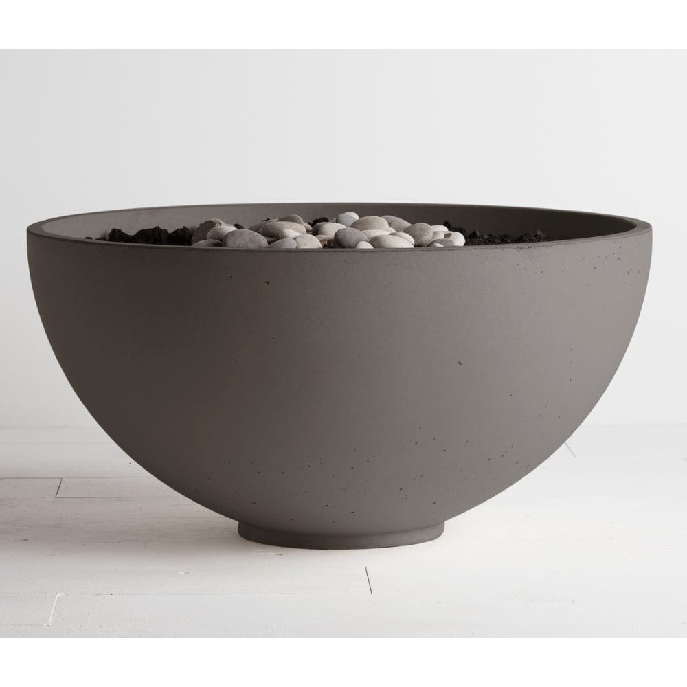 gray hemi gas fire pit - feature detail