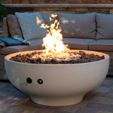 solus luna 42 round fire pit on a patio