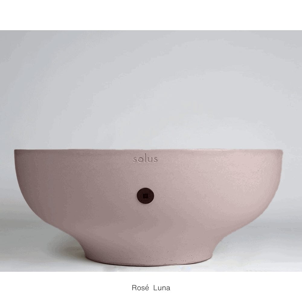 solus luna 42 round fire pit in rose color