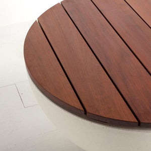 solus round hardwood tabletop for gas fire pits