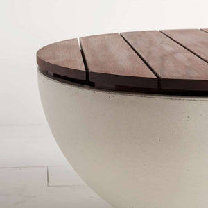 solus round hardwood tabletop detail