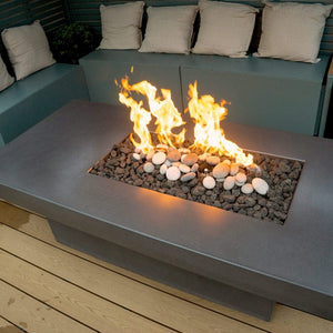 Top view of Solus Tavolo 68-Inch Linear Concrete Gas Fire Pit