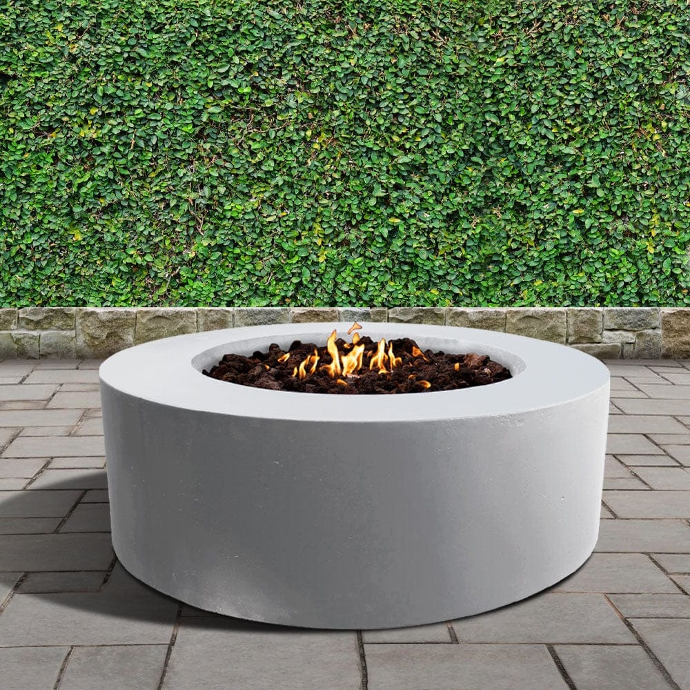 stonelum coliseo 1 round white gas fire pit