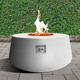 Stonelum Indiana 01 47-Inch Round White Gas Fire Pit in a garden - feature detail