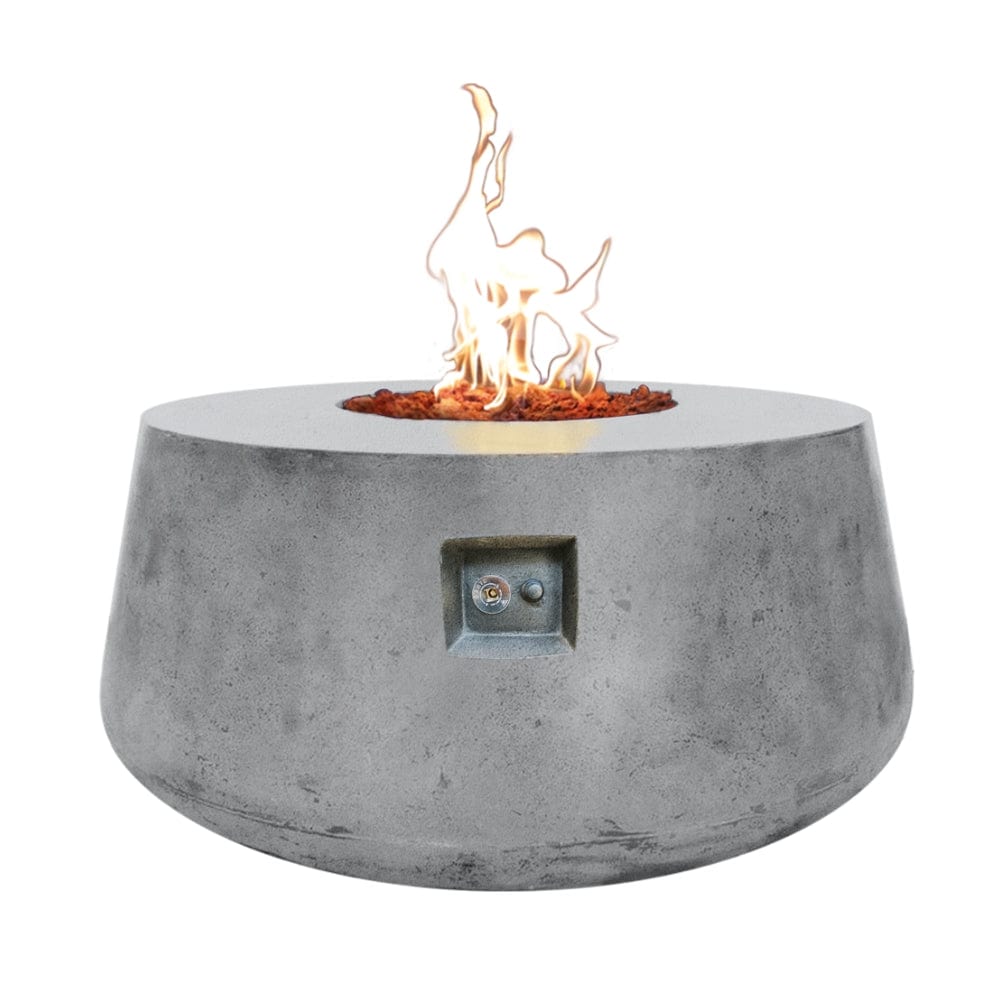 Stonelum Indiana 01 47-Inch Round Concrete Gas Fire Pit in Grey