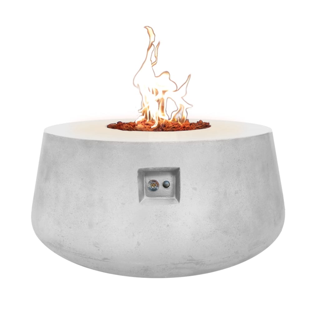 Stonelum Indiana 01 47-Inch Round Concrete Gas Fire Pit in White
