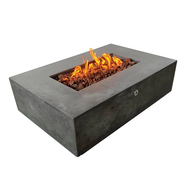 Stonelum Manhattan 01 Rectangular Graphite Fire Pit Table