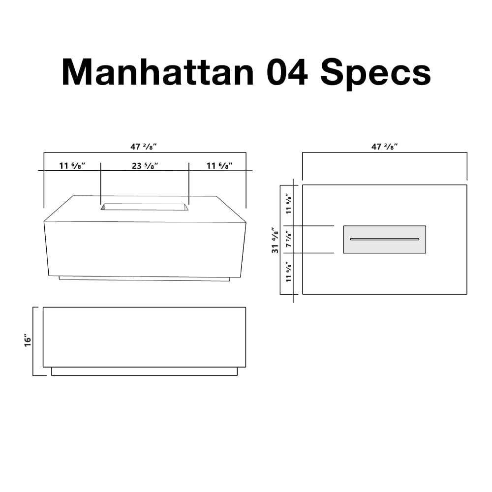 Stonelum Manhattan 04 Fire Pit Table Specs
