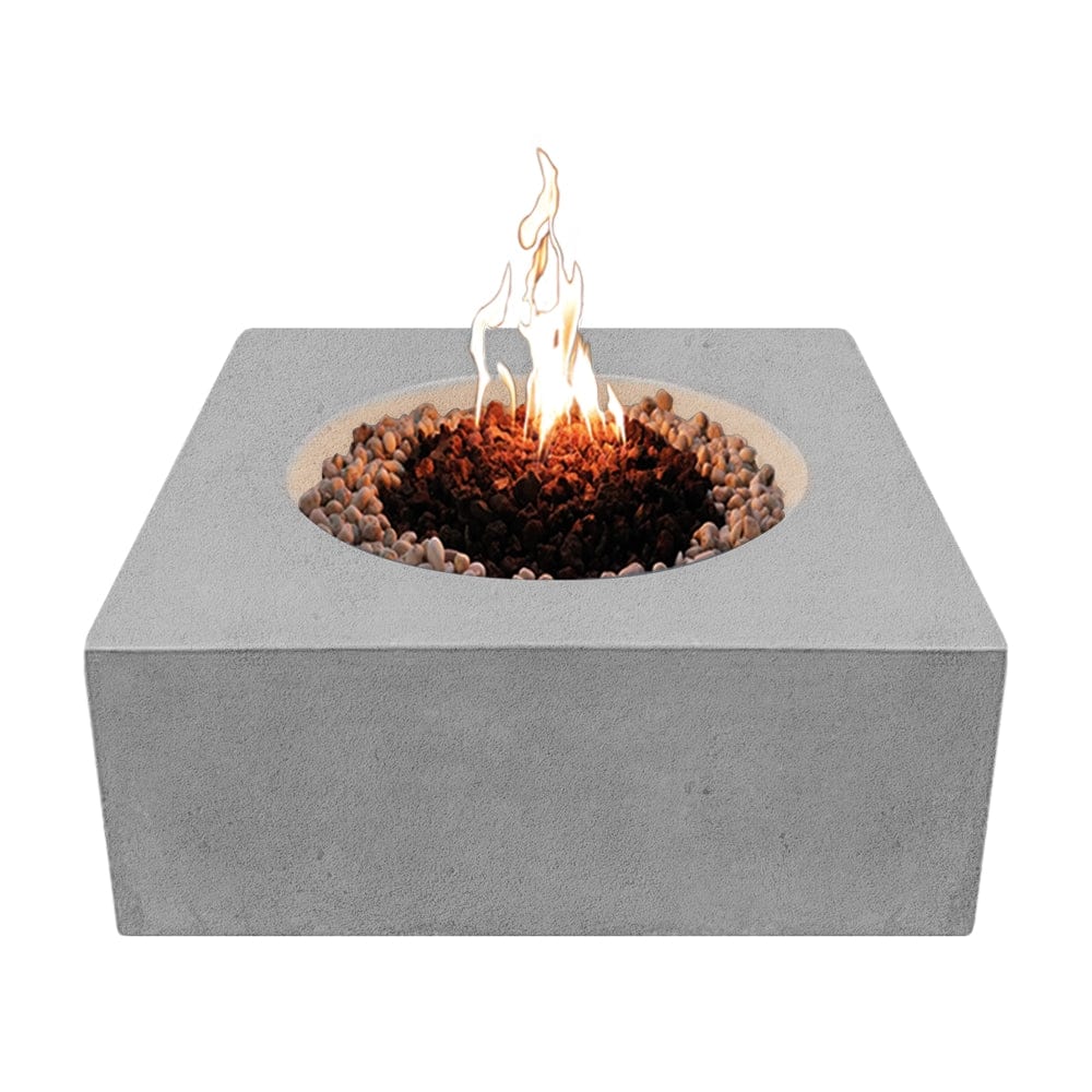 stonelum praga 1 square grey gas fire pit top view