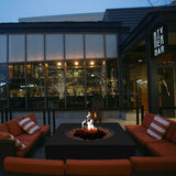 stonelum praga 1 square black gas fire pit at a bar