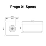 stonelum praga 1 square fire pit specs