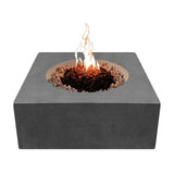 stonelum praga 1 square graphite gas fire pit top view