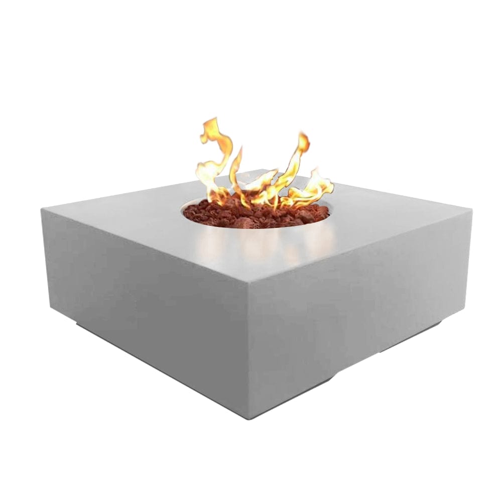 stonelum praga 1 square white gas fire pit
