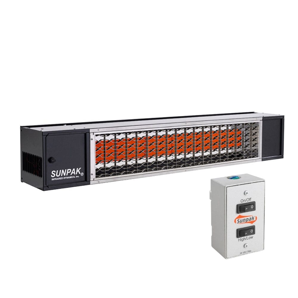 Sunpak S34 TSH Two Stage Black Infrared Gas Heater with Wall Switch