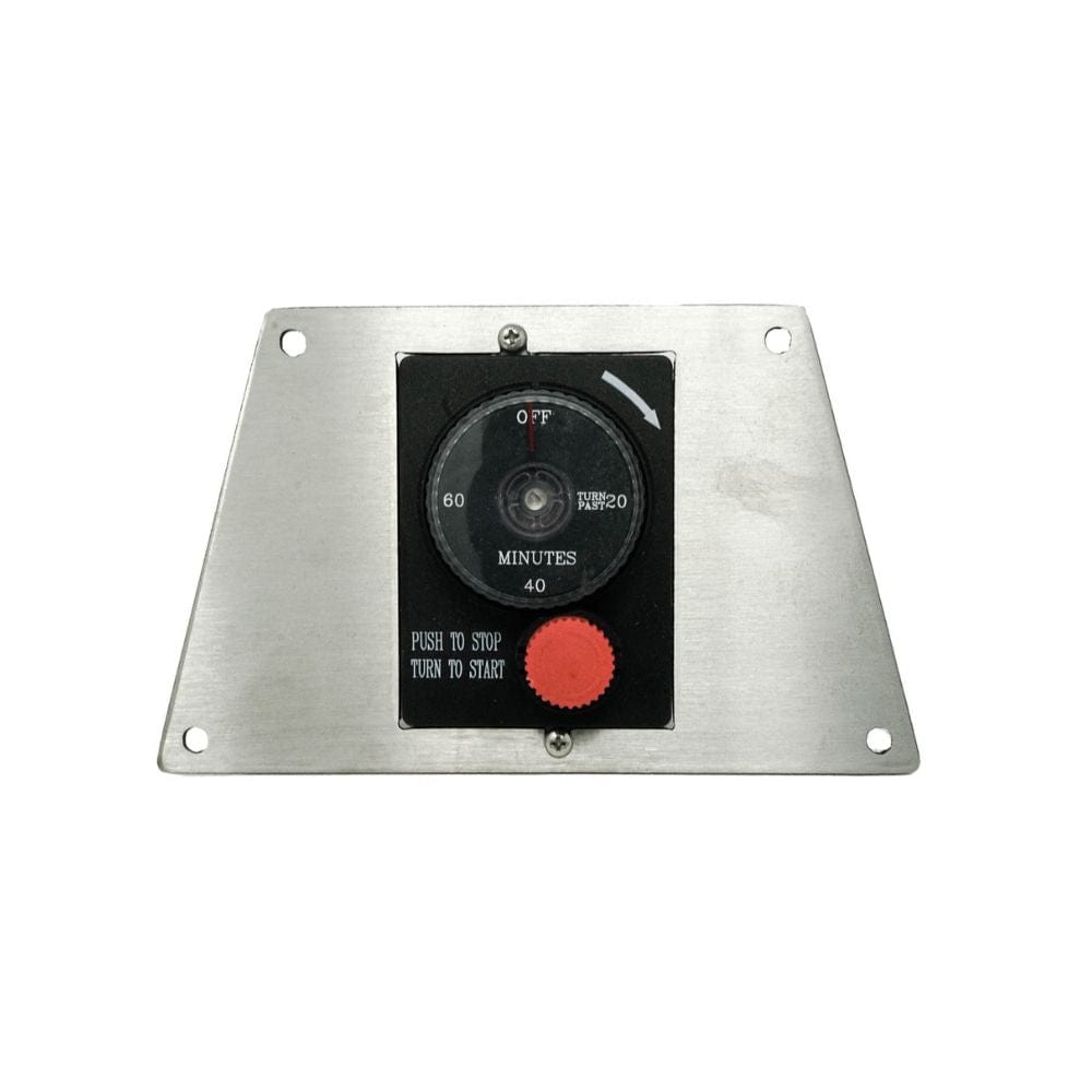 Top Fires Gas Timer and Emergency Stop with a recessed panel