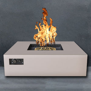 warming trends aon sand pebble square fire table with gray background