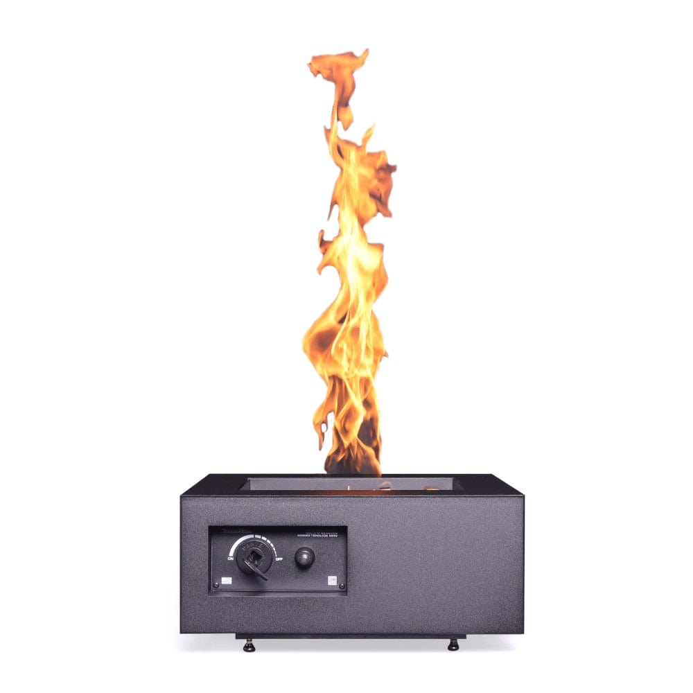 warming trends aon fire table&#39;s tall bright flames