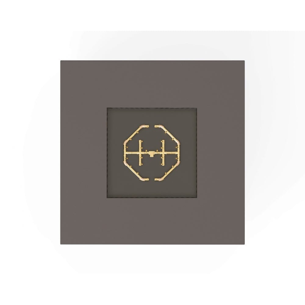 warming trends aon charcoal square fire table, top view