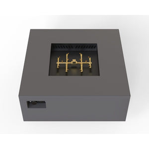 warming trends aon charcoal square fire table with brass burner