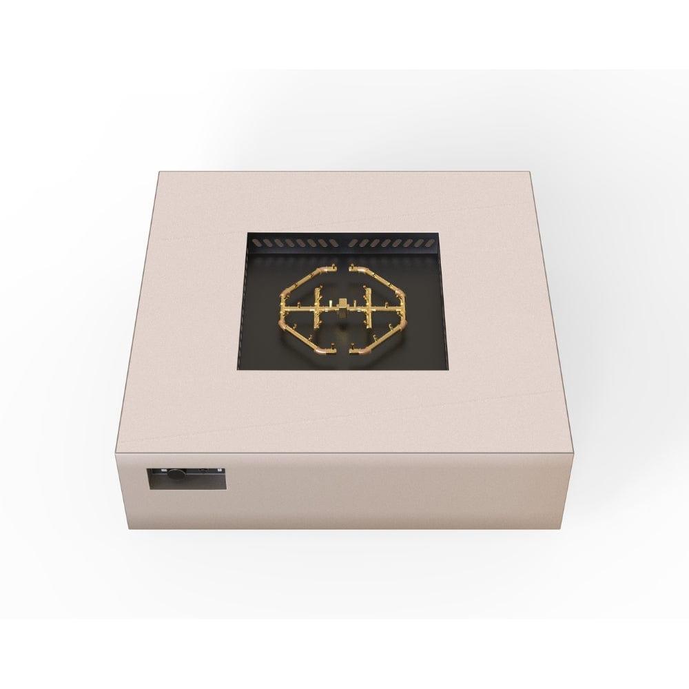 warming trends aon sand pebble square fire table with brass burner