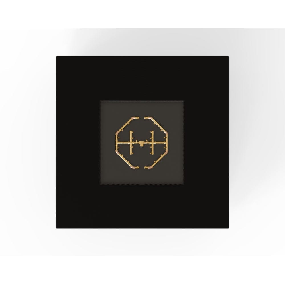 warming trends aon black square fire table, top view