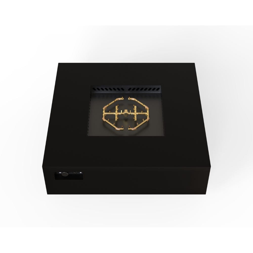warming trends aon black square fire table with brass burner