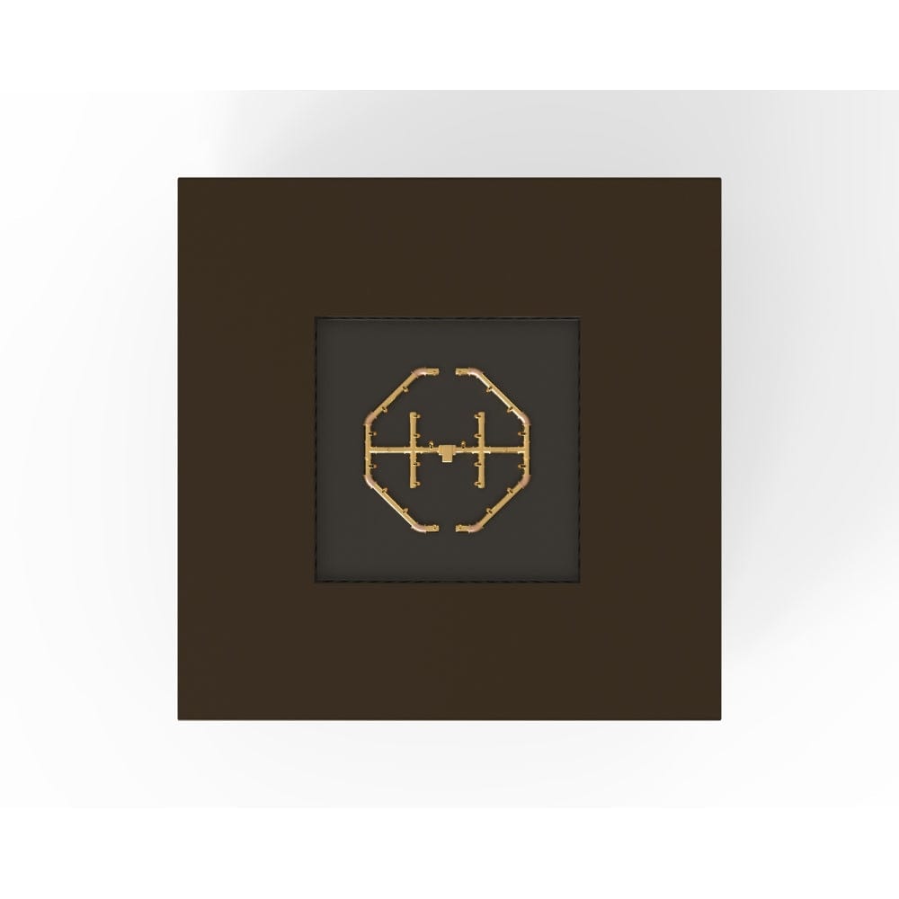 warming trends aon bronze square fire table, top view