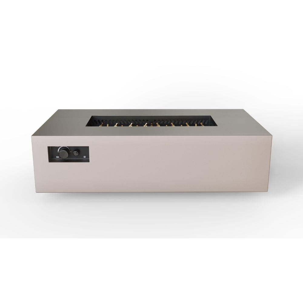warming trends aon r60 rectangular fire pit table in sand pebble