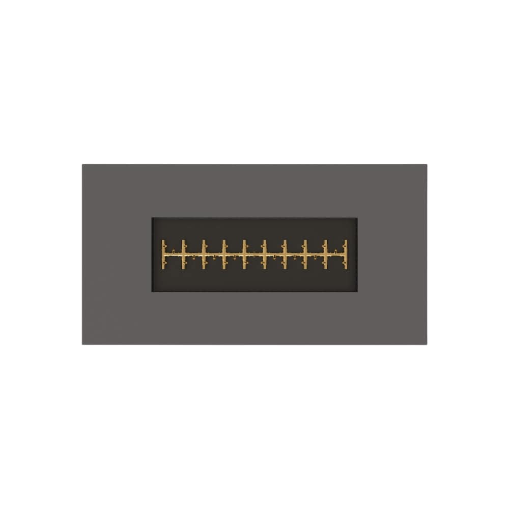 warming trends aon r72 rectangular fire pit table in charcoal, top view