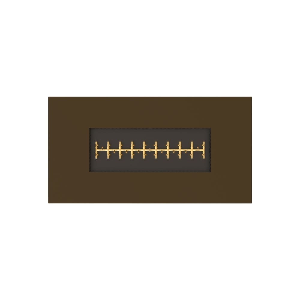 warming trends aon r72 rectangular fire pit table in bronze, top view