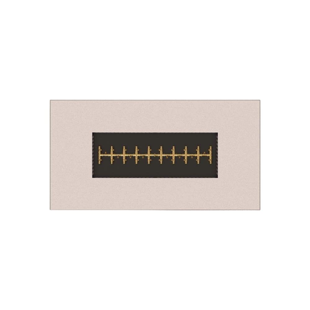 warming trends aon r72 rectangular fire pit table in white, top view