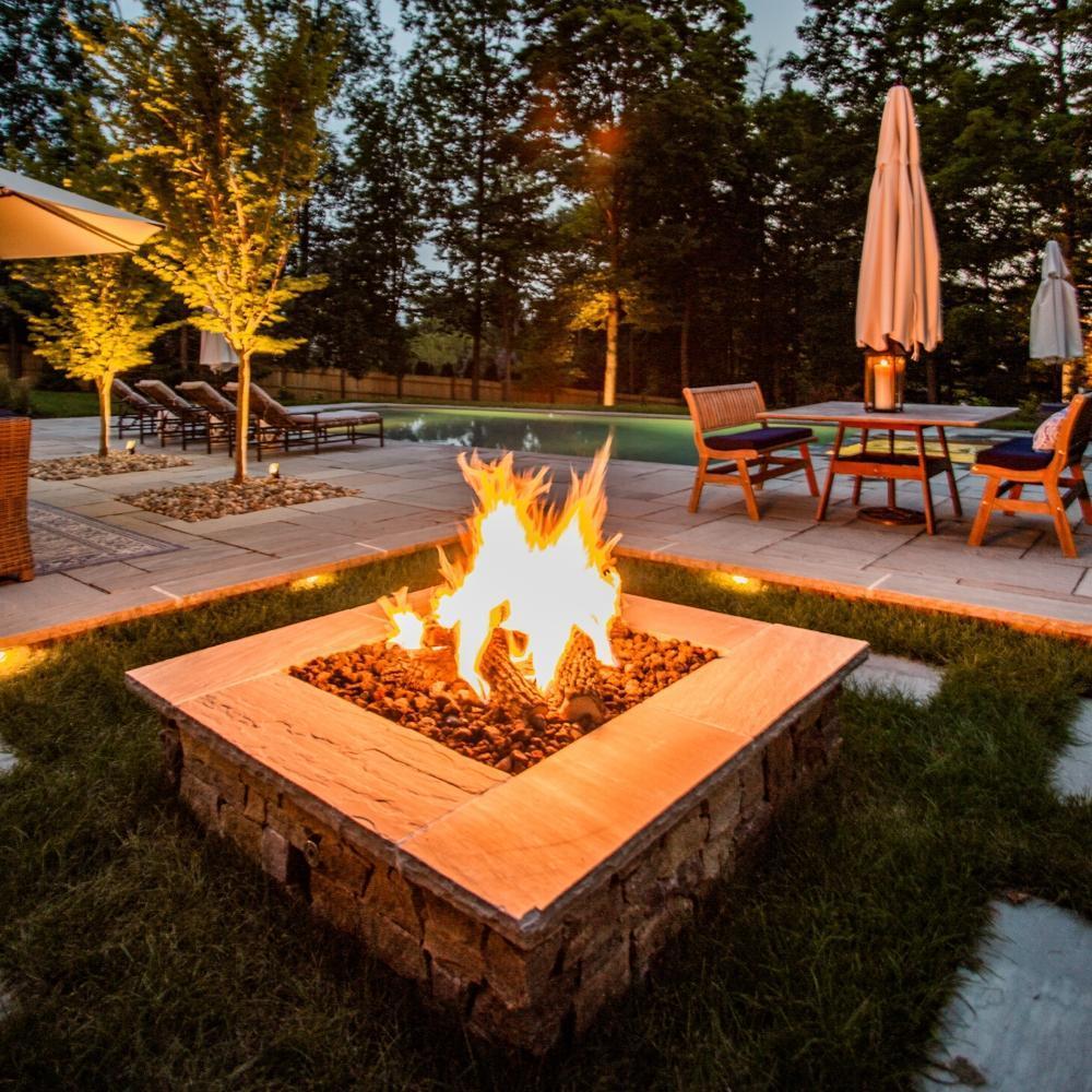 Warming Trends Original CROSSFIRE™ Brass Gas Burner with Lava Rocks and Ceramic Logs