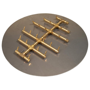 Warming Trends CFBCT240 Circular Tree-Style CROSSFIRE 16-Inch Brass Gas Burner with Plate