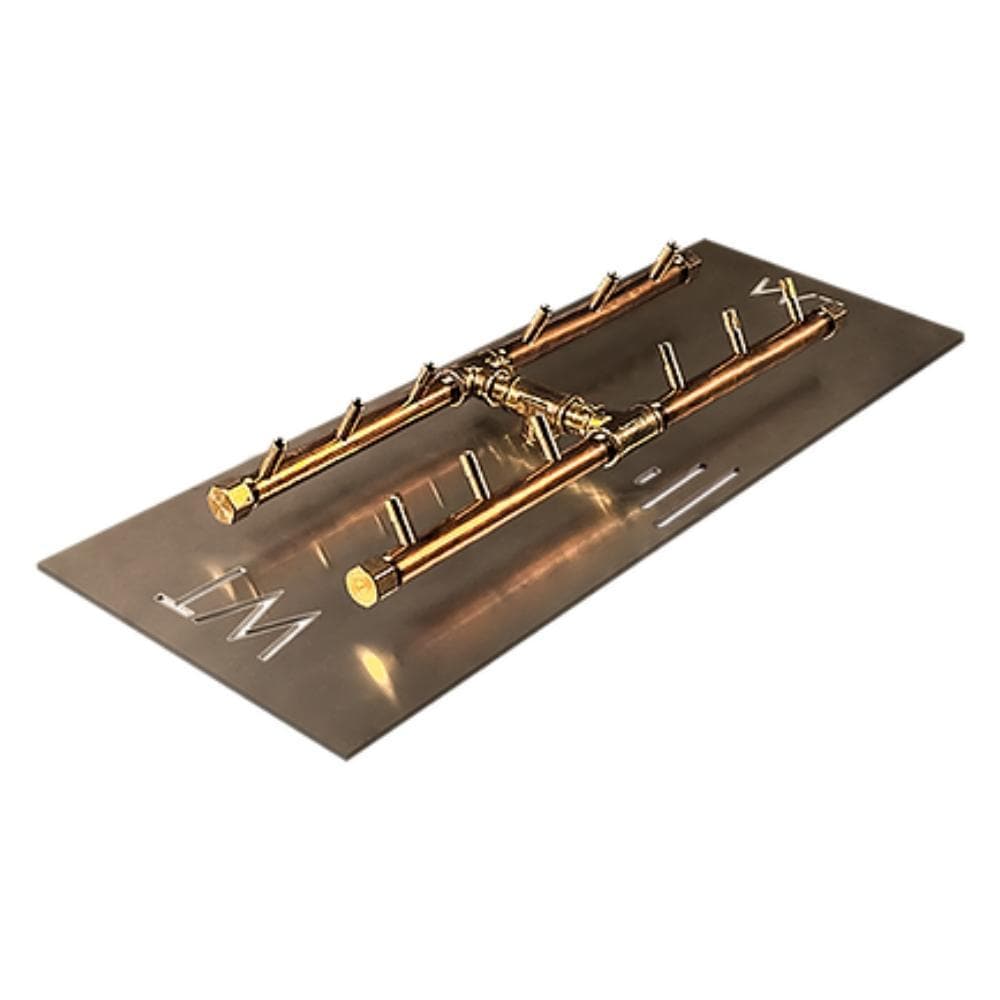 Warming Trends CFBH120 H-Style CROSSFIRE™ 18&quot; Brass Gas Burner with 28&quot; Plate