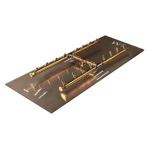 Warming Trends CFBH160 H-Style CROSSFIRE 24-Inch Brass Gas Burner with Rectangular Plate